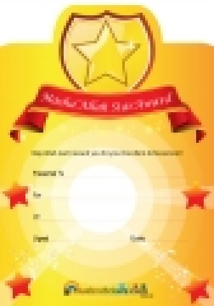 画像1: 星型トロフィーの賞状　Star Trophy Award（１０枚入り） (1)