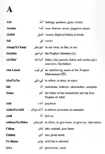 A Glossary of the Qur'an クルアーンの用語解説
